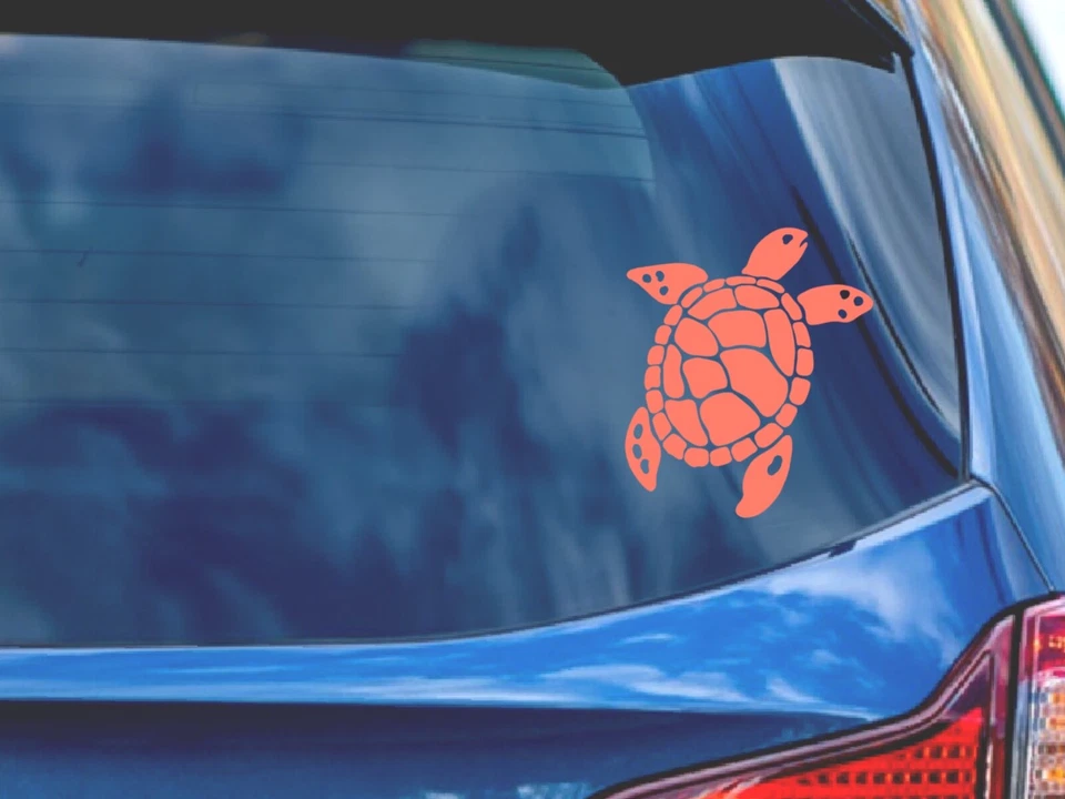 Calcomanía de tortuga marina. Calcomanía coche playa. Aplicar a ventanas de coche, portátiles, botellas de agua, Foto 4 de 4