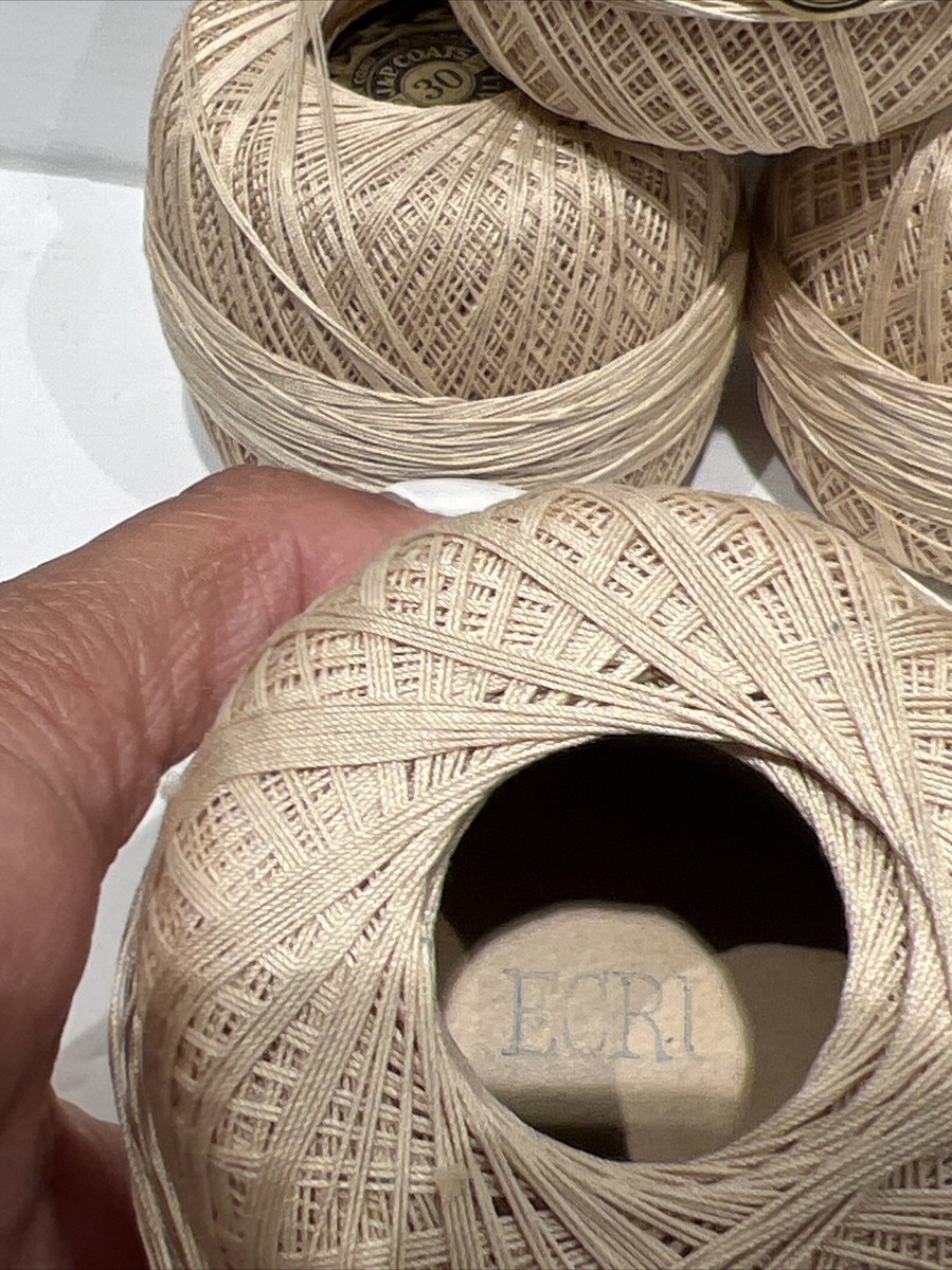 4 Vintage J&P Coats Six Cord Big Ball Mercerized Crochet Thread