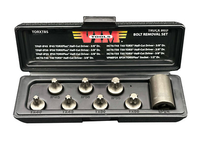 VIM Tools TORXTBS - 3/8'' Drive Truck Bed Bolt Removal Set - Drivers