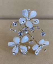 Erin Cole Ivory Mother Of Pearl Floral Spray Hairpin 2 Pc Set Bridal Evening