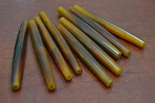 100 PCS AMBER BUFFALO HORN TUBE HAIR PIPE CHOKER BEADS 3" BD-76