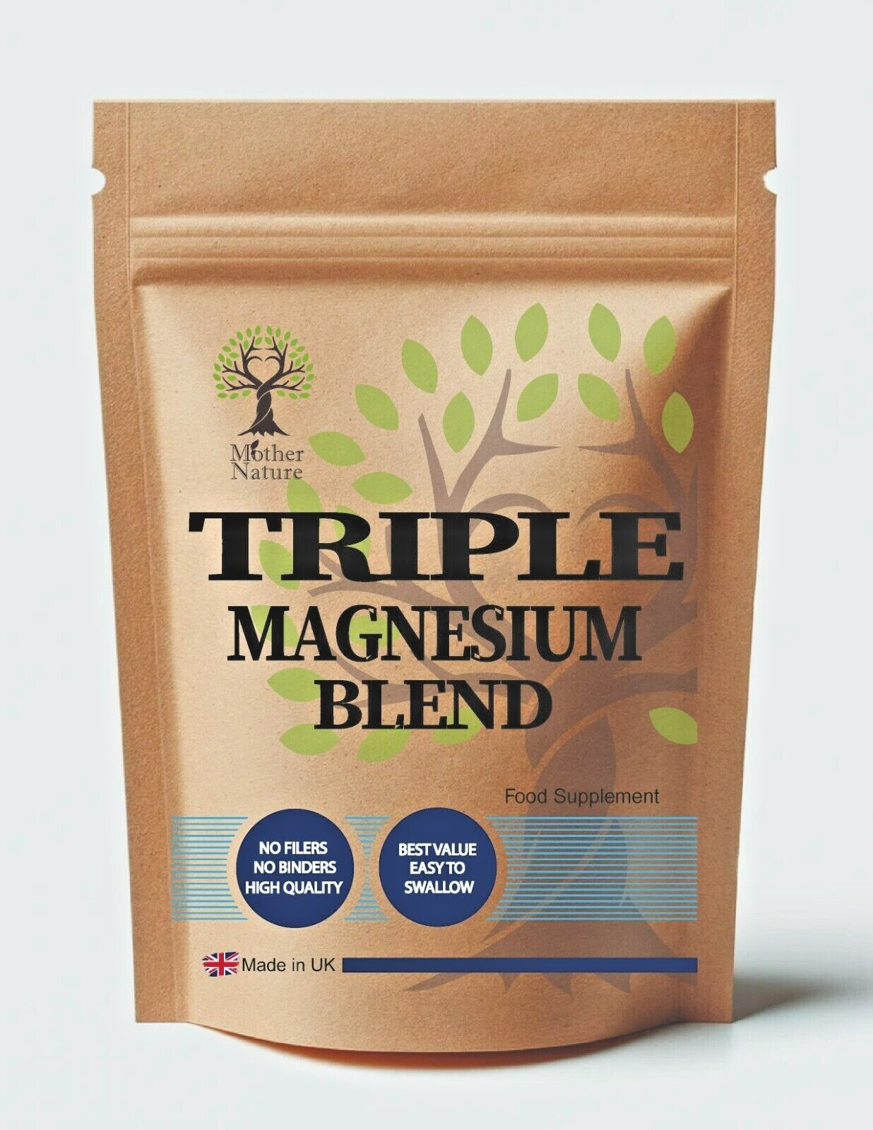 Triple Magnesium Capsules Vegan Magnesium Complex Bisglycinate Citrate