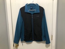 Reebok Women's Unisex Color Block Full Zip Fleece Jacket Teal Black