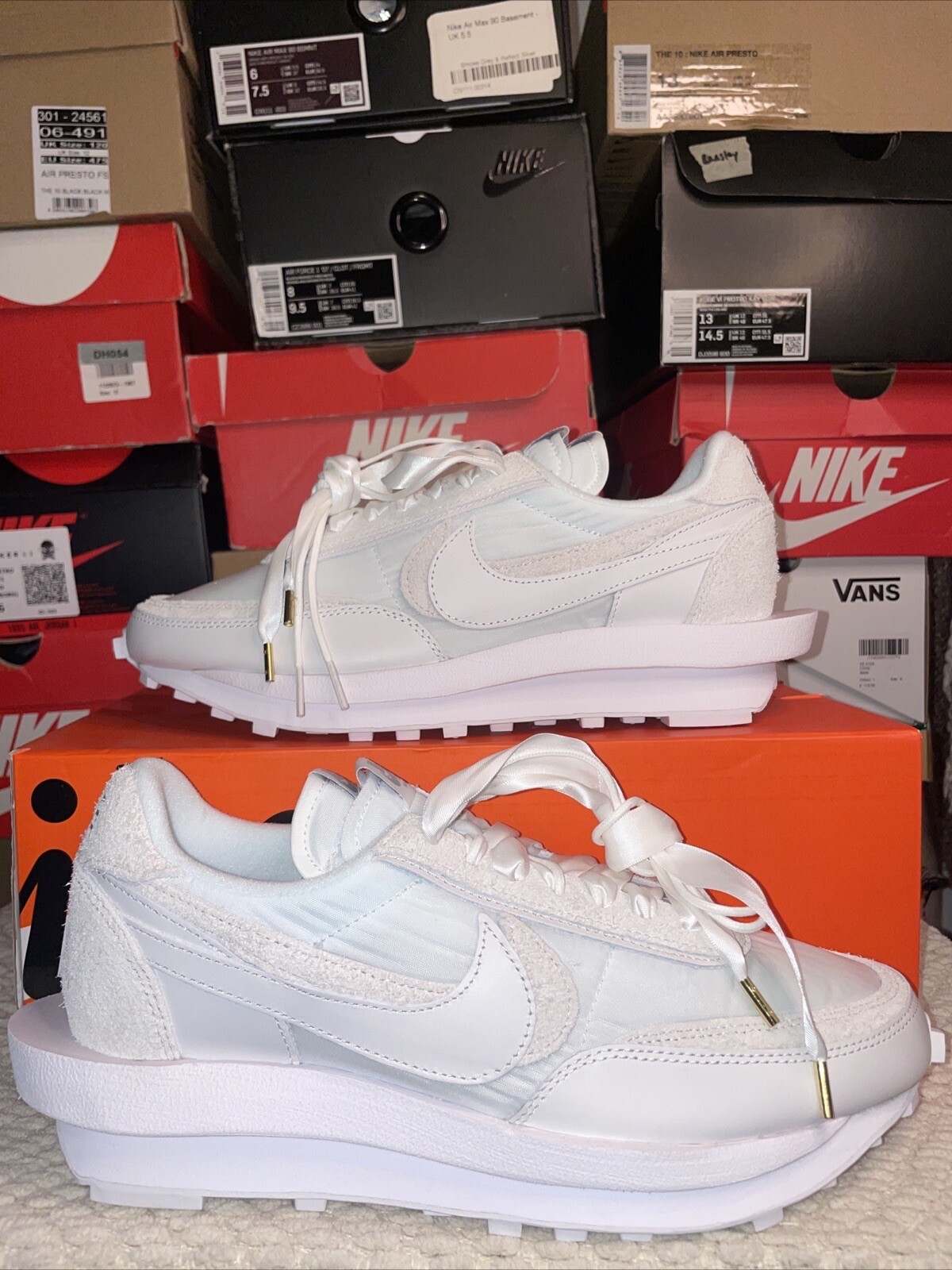 SACAI X NIKE Taglia UK 8 Nike LDWaffle x Sacai nylon bianco 2020