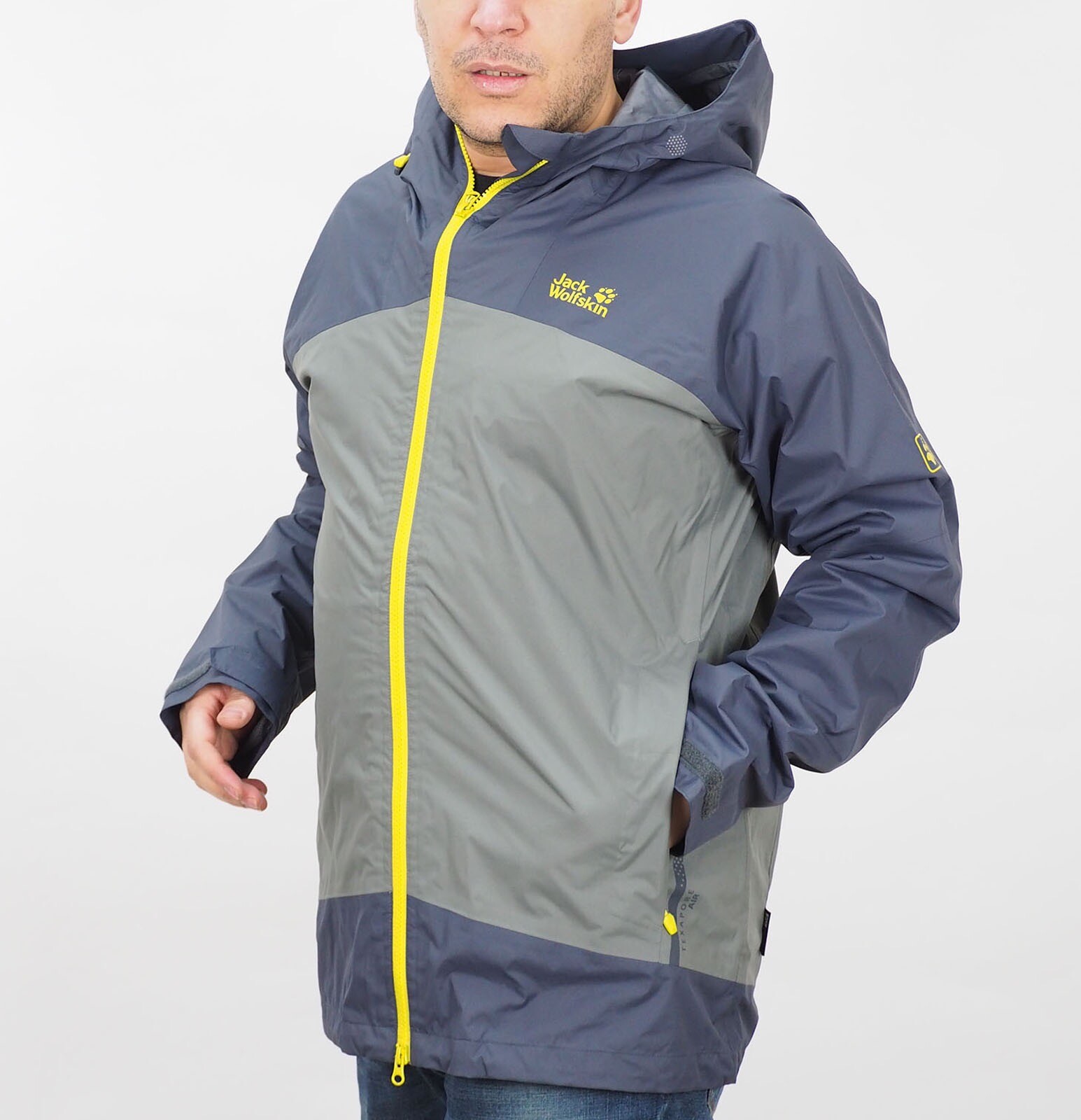 FILA Giacca uomo Jack Wolfskin Air Row 5009931 ebano zip cappuccio leggera escursionismo