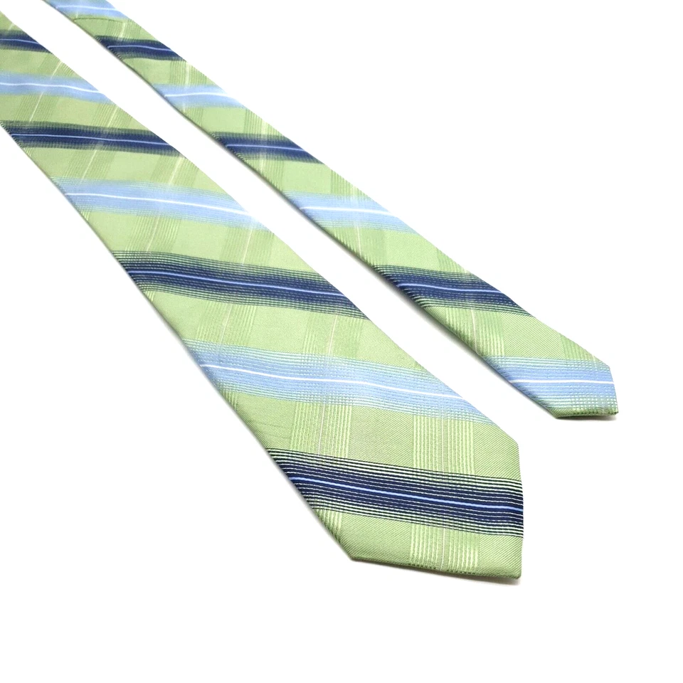 Corbata de vestir Michael Kors para hombre 100 % seda accesorio de diseñador regalo de oficina verde azul Foto 4 de 4