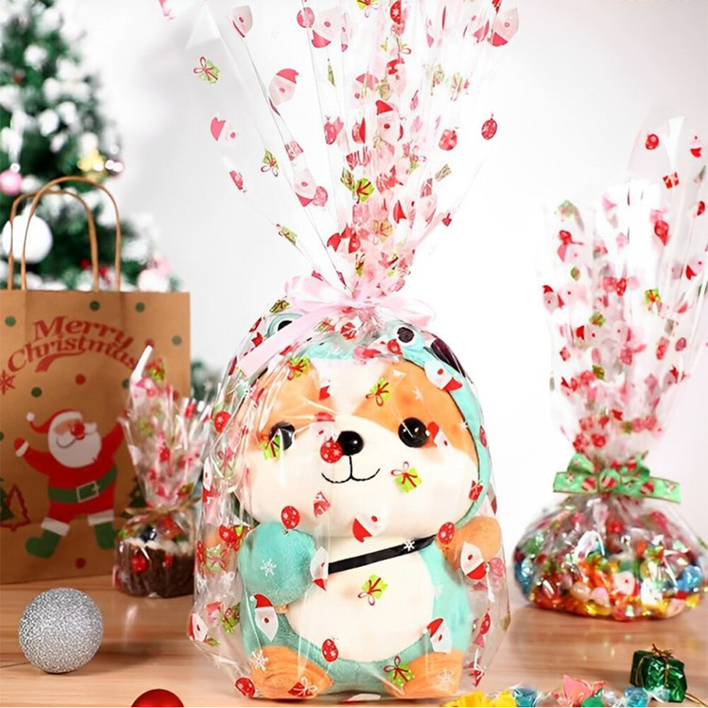 Clear Cellophane Christmas Gift Wrap Flowers Dolls Hampers Wrapping