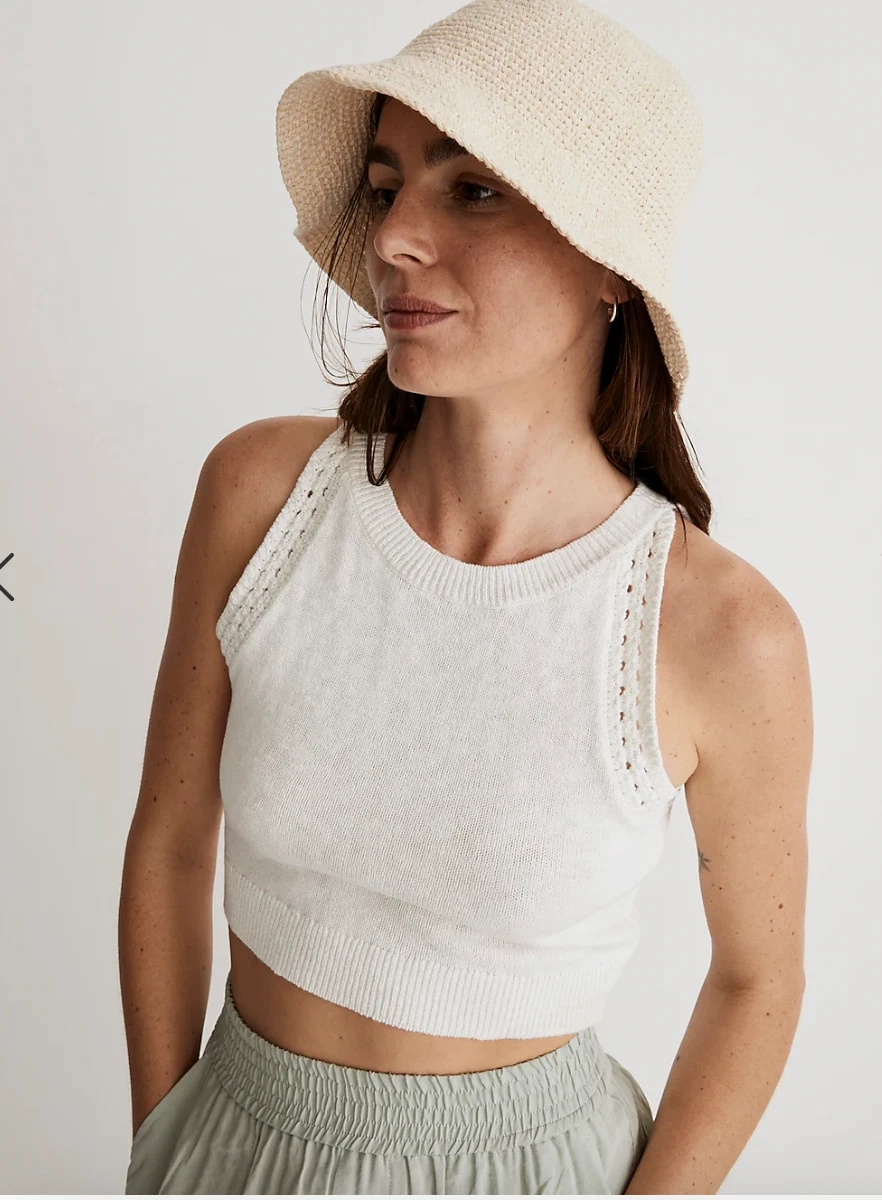 Madewell Womens Crocheted Bucket Hat in Sand Size S/M NK774
Opens in a new window or tab
