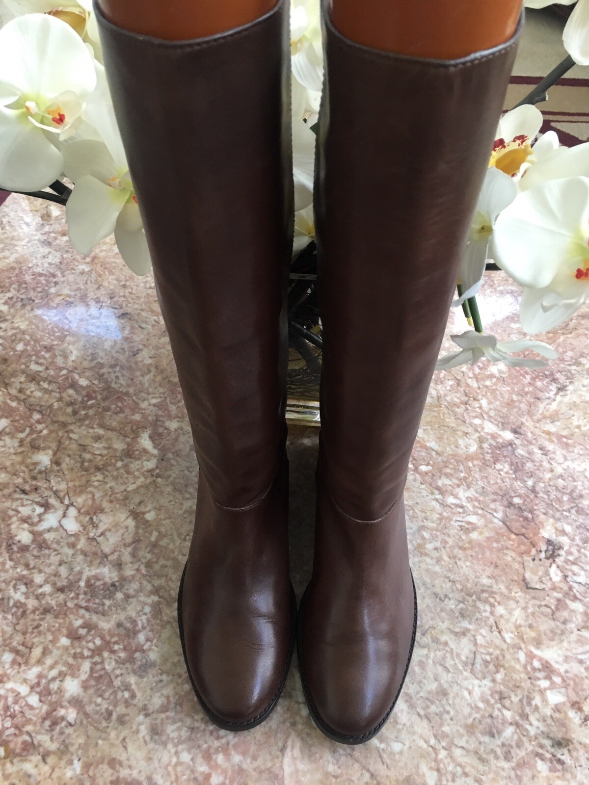 New Cole Haan ADLER Brown Leather/Suede Tall Knee High Boots Sz 7.5B MSRP $398