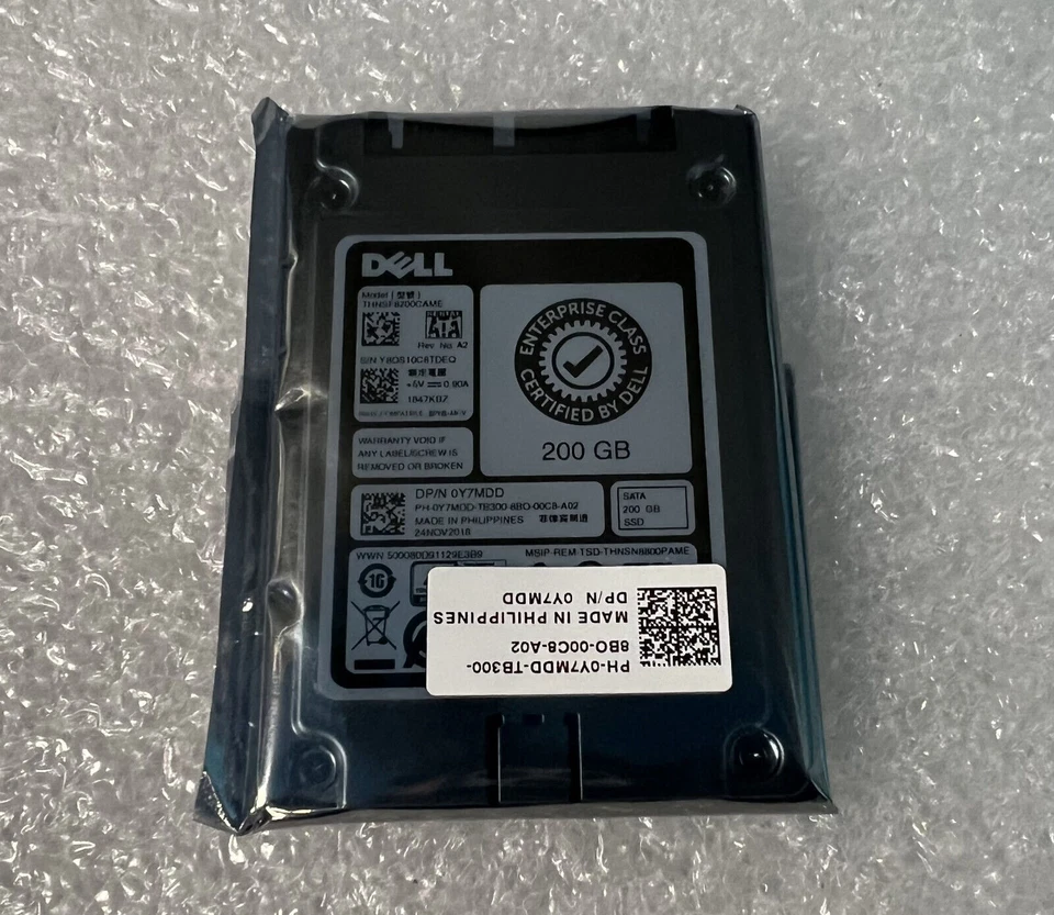 NEW Dell Y7MDD 0Y7MDD THNSF8200CAME Enterprise Class 200GB 1.8" SATA SSD - Image 3 of 3