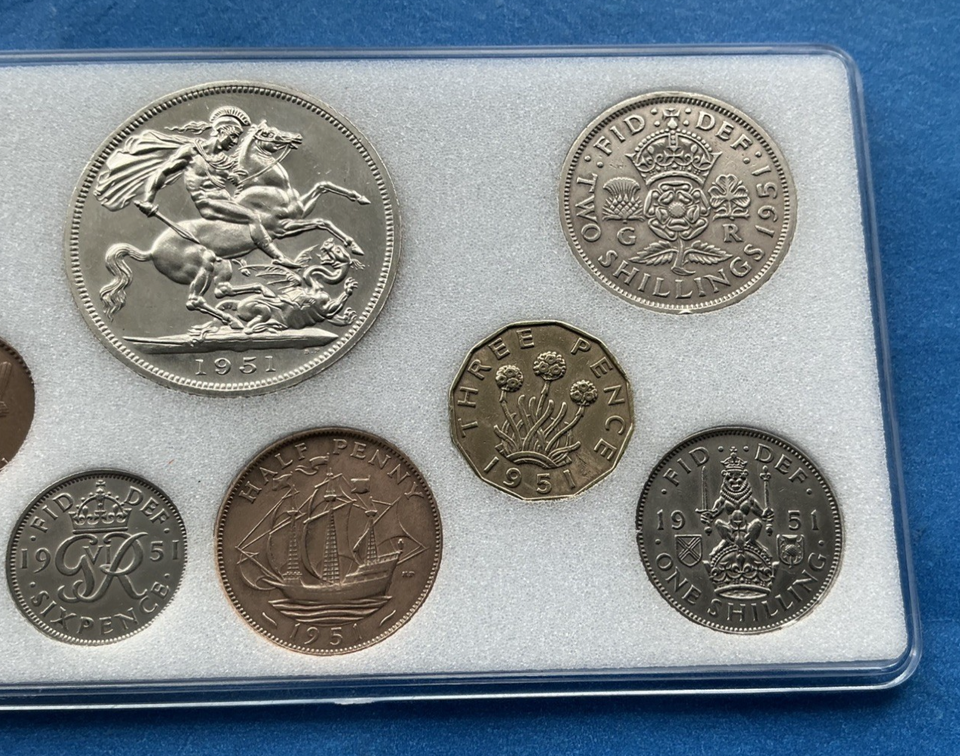 Consumer Collection 1951 SET OF KING GEORGE VI COINS 75TH BIRTHDAY GIFT IN A CLEAR DISPLAY ...