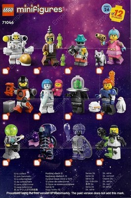 Lego Minifigur Serie 26 - Checkliste, Checkbogen, Tickliste