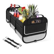 Car Trunk Organizer, Large Capacity Collapsible Cargo Organizer Black  Gray