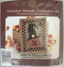 Mill Hill Autumn Simple Treasures III Pumpkin Witch Box Cross Stitch Kit MHST59