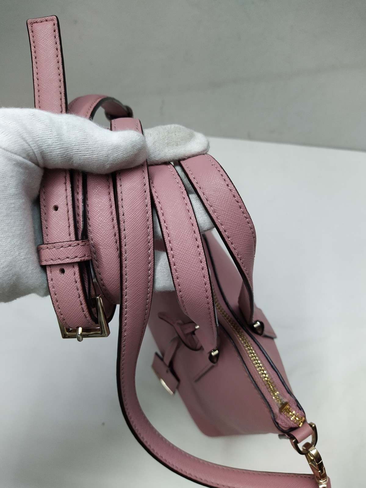 Kate Spade New York Dust Pink Leather Double Handles Zipper Satchel Bag image 7
