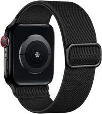 Stretchy Nylon Braided Strap for Apple Watch Series 7 46mm Compatible Band