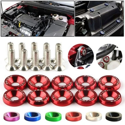 10/20PCS Universal JDM M6 Fender Washers & Bolts Bumper Nut Car Engine Screw