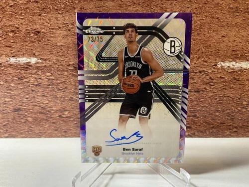 2025-2026 TOPPS CHROME BASKETBALL SP BEN SARAF * NETS # 1 PICK *RC  AUTO # 75 🔥