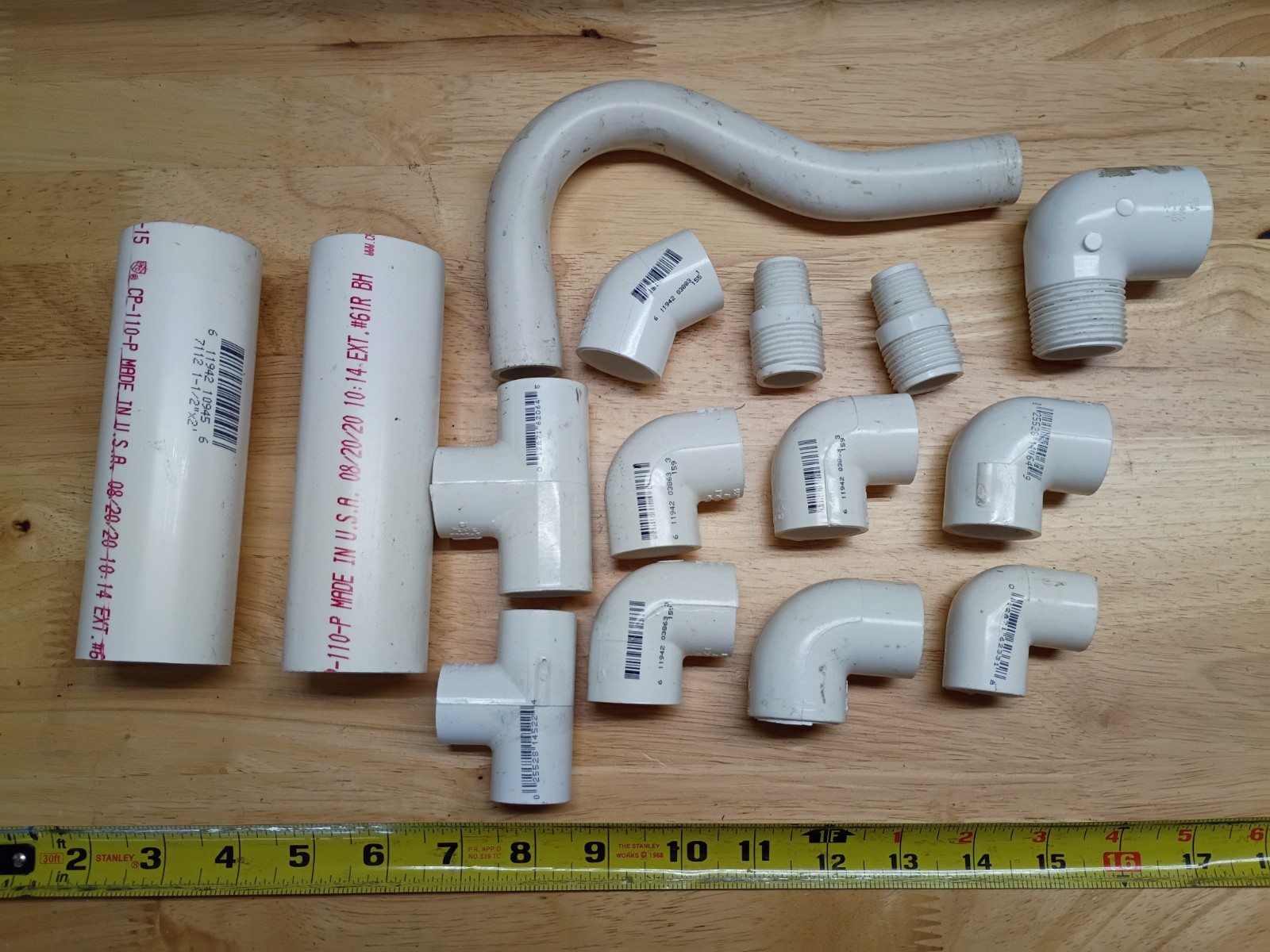 PVC Fittings! Miscellaneous lot of 16 Schedule 40 PVC fitting