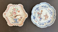 Lot Of 2 Antique 18th C Chinese Families Rose Floral Trays/Dishes