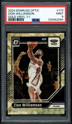 2024-25 Panini Donruss Optic Zion Williamson #173 Gold Vinyl 1/1 PSA 9