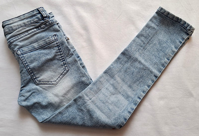 Dopodopo Mädchen 5 Pocket Jeans Gr.128 Denim Stretch hell-blau Waschung GUT