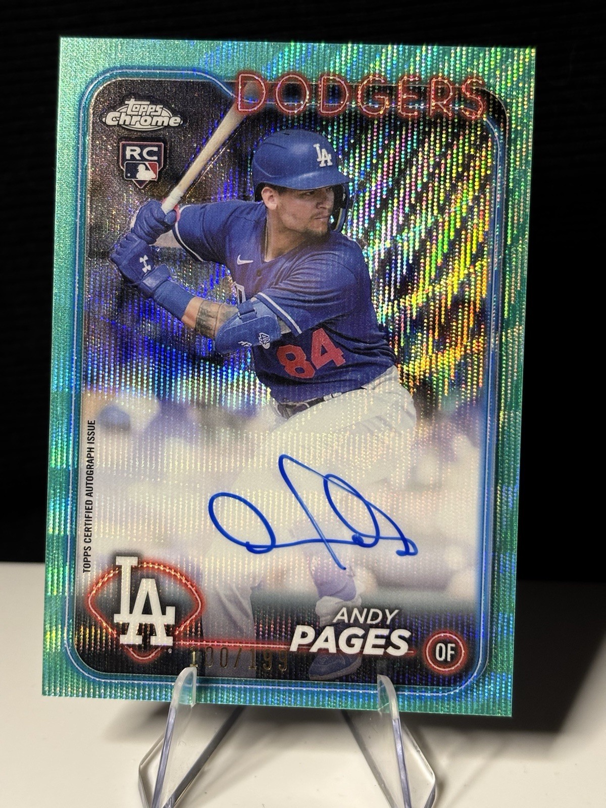 2024 Topps Chrome Update Andy Pages Aqua Wave Refractor /199 Auto RC 🔥🔥
