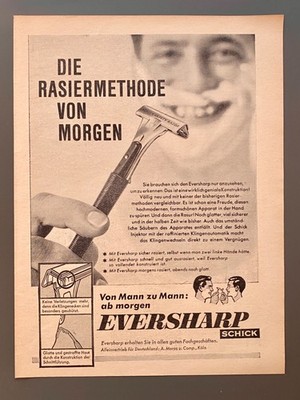 Schick Eversharp Rasierer Injektor Nassrasur 1961 Vintage Ad Werbung Reklame