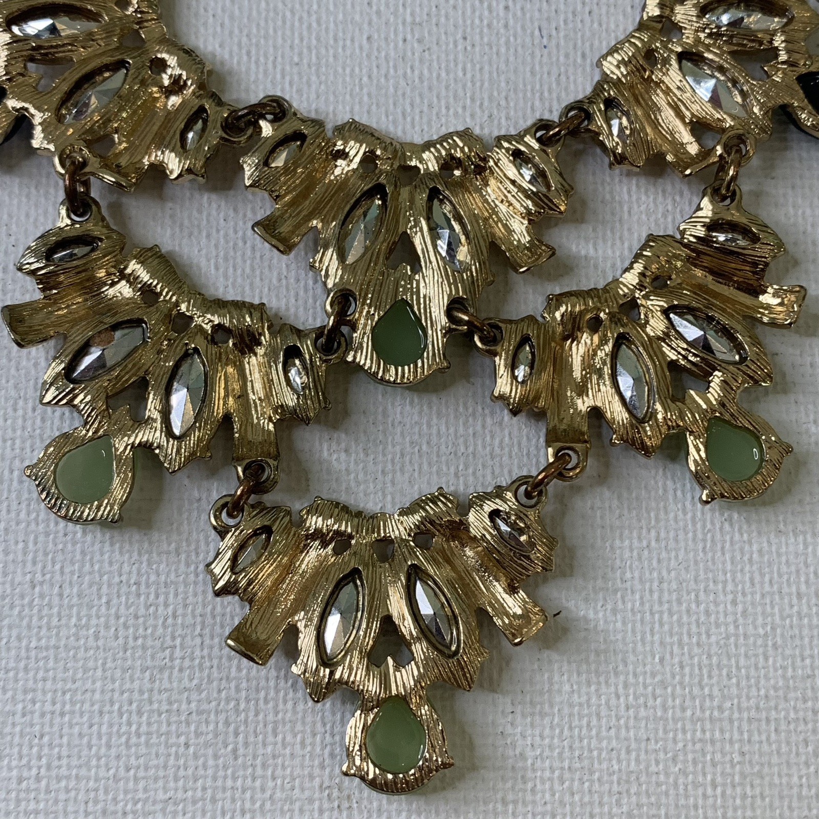 Sparkly Rhinestone Crystal Statement Necklace Gol… - image 9