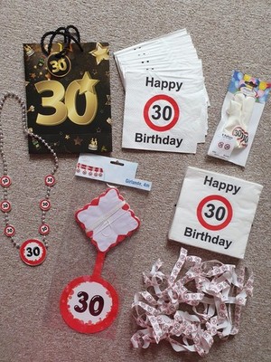 30. Geburtstag Deko Set - Party Zubehör Girlanden Ballons