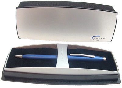 Cross Century II Kugelschreiber Satin Blau Lack & Chrom unbenutzt verpackt neuwertig