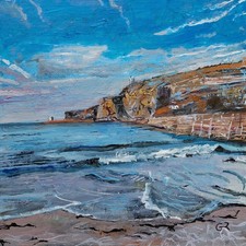 Portreath Delight -  original acrylics painting on canvas board 200 w x 200mm h