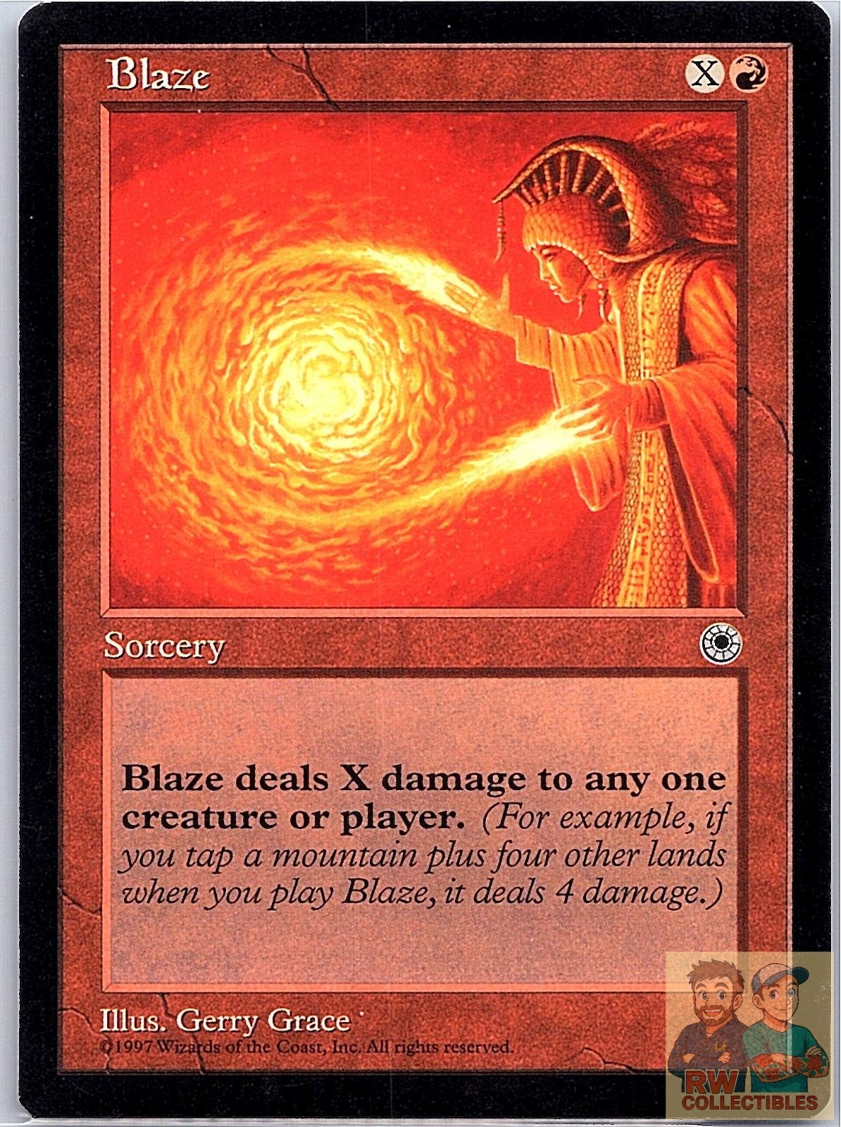 Blaze Uncommon Portal Magic: The Gathering Lightly Played