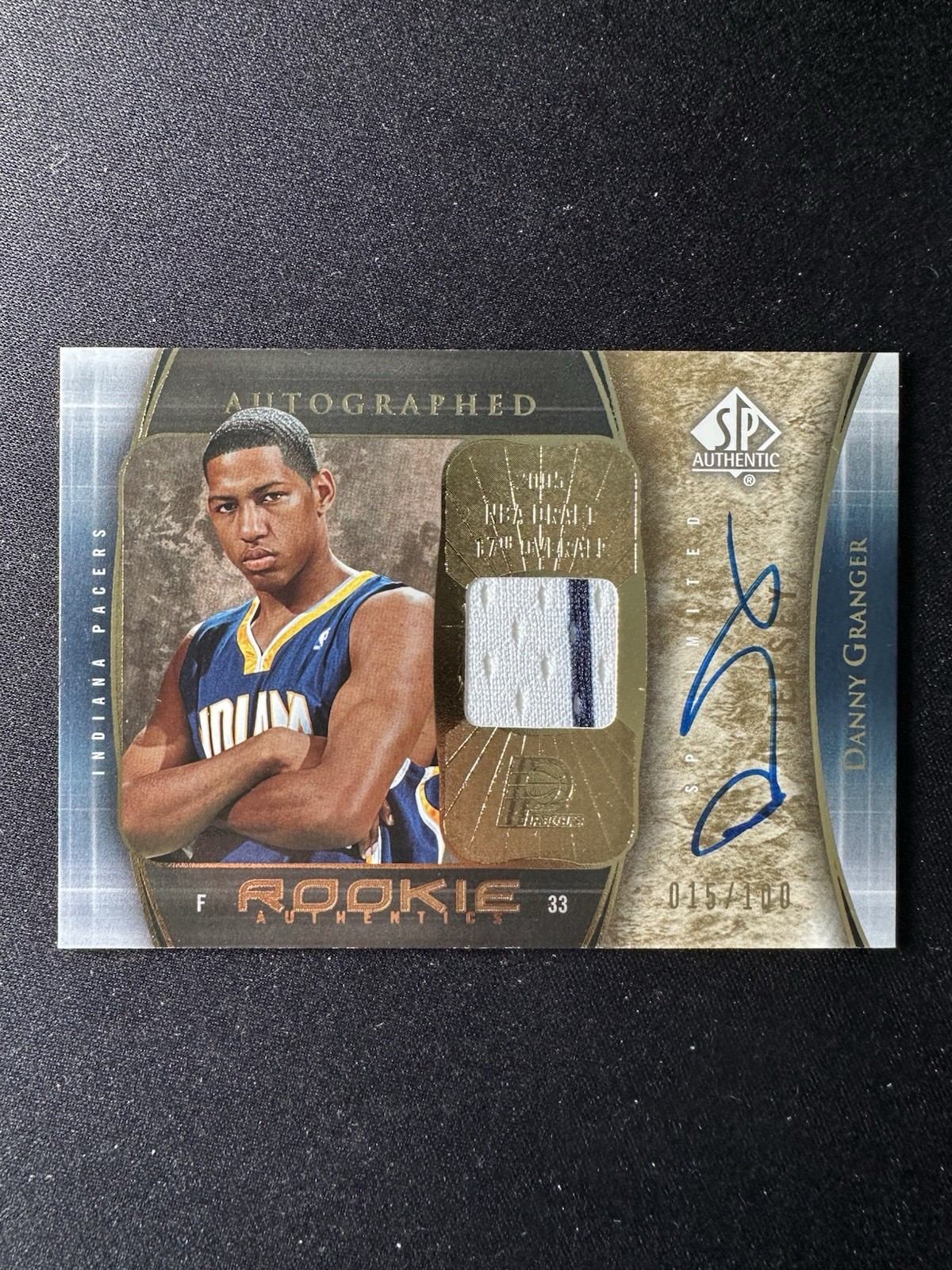 2005 SP Authentic Authentics /100 Danny Granger RPA Rookie Patch Auto RC