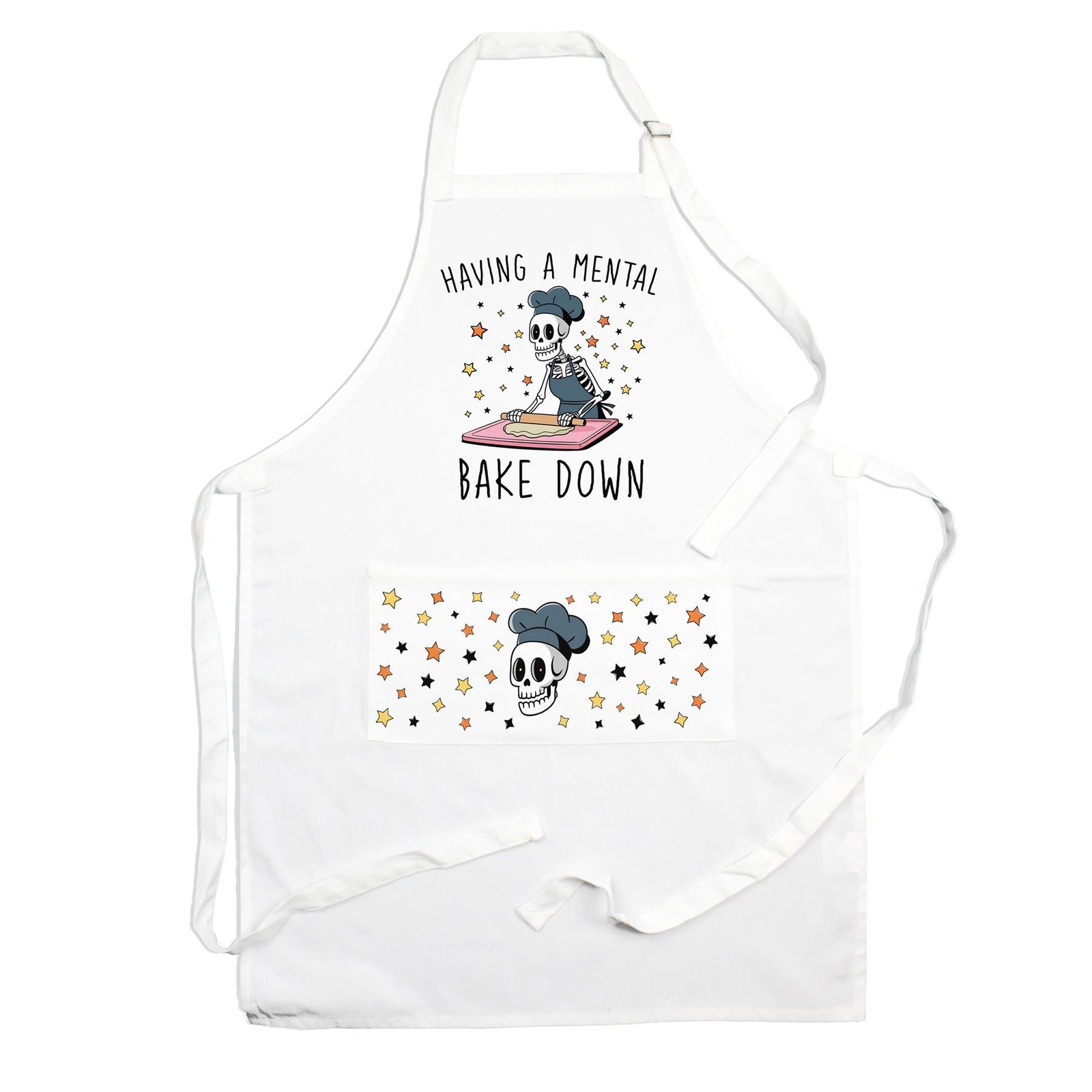 Mental Bake Down White Apron - Funny Baking Accessories Gift for Her