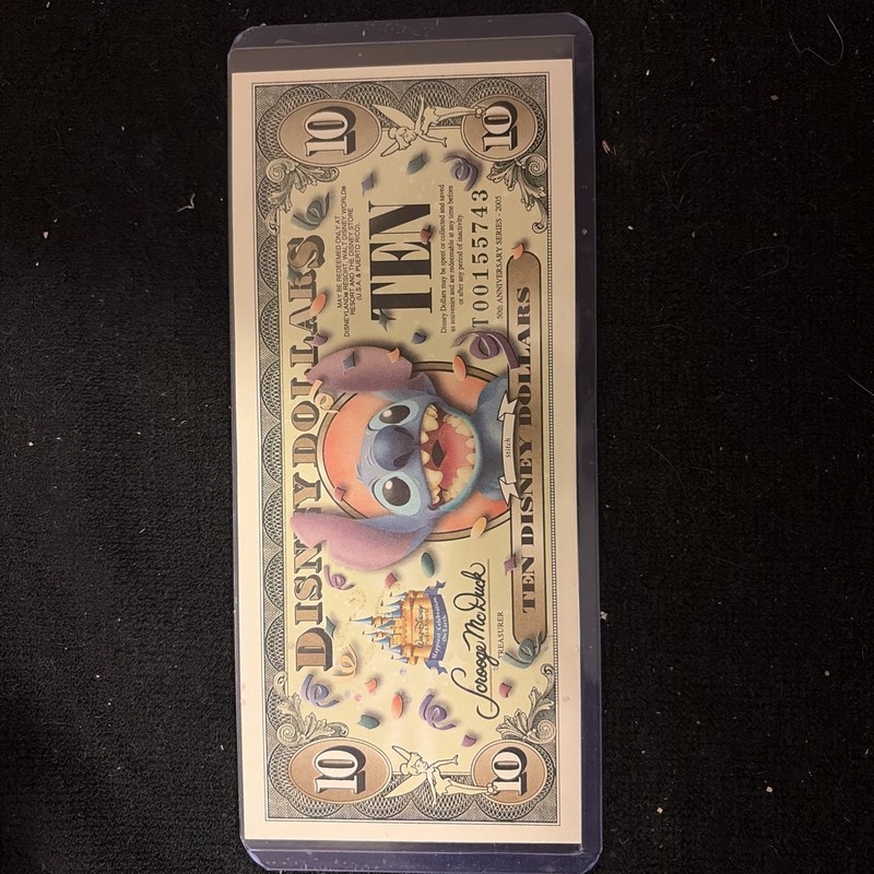 Disney Dollar 2005 $10 Stitch 50th Anniversary UNCIRCULATED
