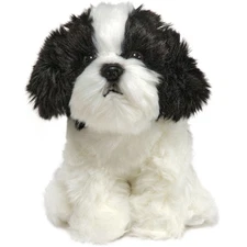 Black & White Dog 11" Stuffed Animals - Stuffed Shih Tzu That Look Real Shitzu