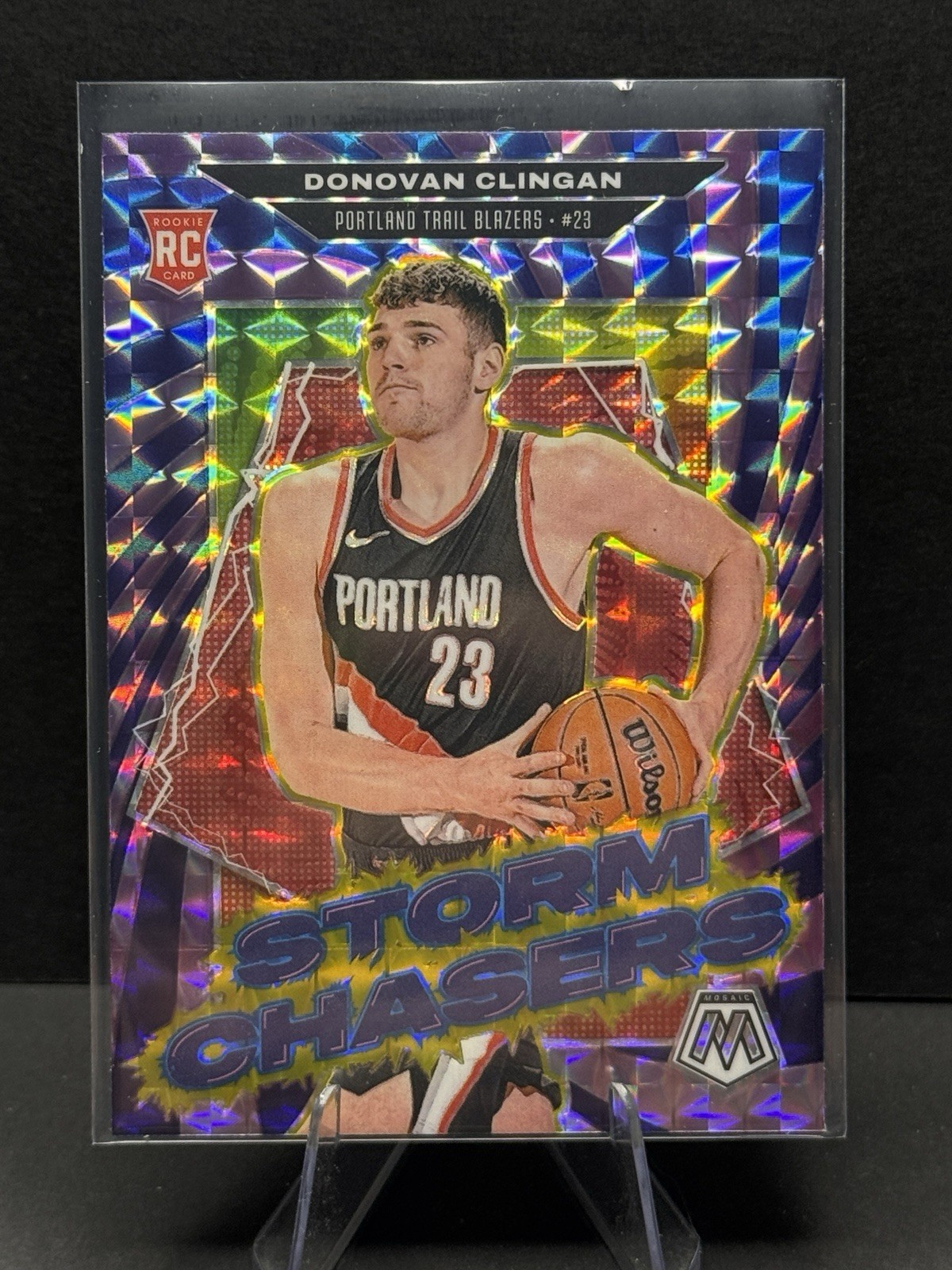 Donovan Clingan 2024-25 Mosaic Storm Chasers RC Rookie #10 Trail Blazers