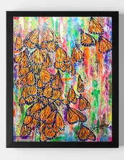 GUAJARDO Expressionism 24KT Gold Copper Leaf Butterfly 48x60 Canvas Signed Art