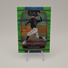 2022 Panini Select Concourse Pablo Lopez #52 Neon Green Prizm /99 Marlins