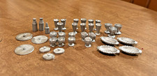 LOT MINIATURE DOLLHOUSE UNFINISHED METAL ICE CREAM SHOP ITEMS - DISHES CUPS ETC