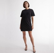 Quince Black 100% Organic Cotton Pocket Tee Dress XS