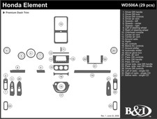 KIT EMBELLECEDOR TABLERO HONDA ELEMENT 2003 2004 2005 2006 a