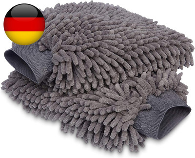 Amazon Basics Deluxe Auto-Waschhandschuh, Händehandtuch, Mikrofaser, 2 Stück, Du