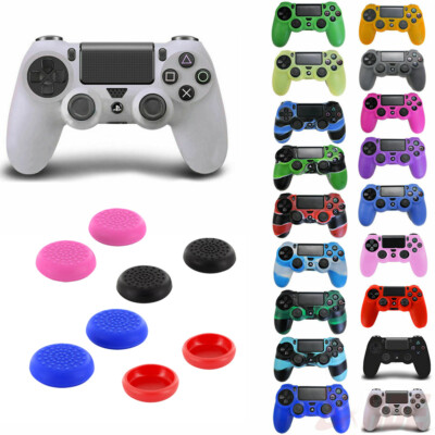 Silicone Rubber Case Cover 2x Grip Stick Caps for Playstation4 PS4  Controller