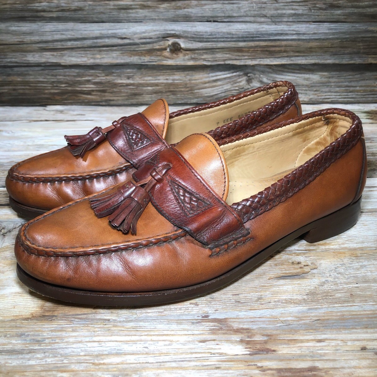 Allen Edmonds Maxfield 9 EEE Brown Leather Weave Tassel  display picture 1
