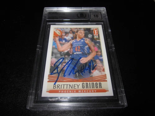 BRITTNEY GRINER SIGNED 2016 RITTENHOUSE WNBA CARD BECKETT SLAB AUTO GRADE 10