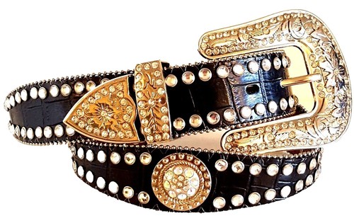 New Rhinestone Womens Leather Camo Belt S/M32/34 Unique Tree Camouflage Bling Western Belt | Hot Topic main image 4