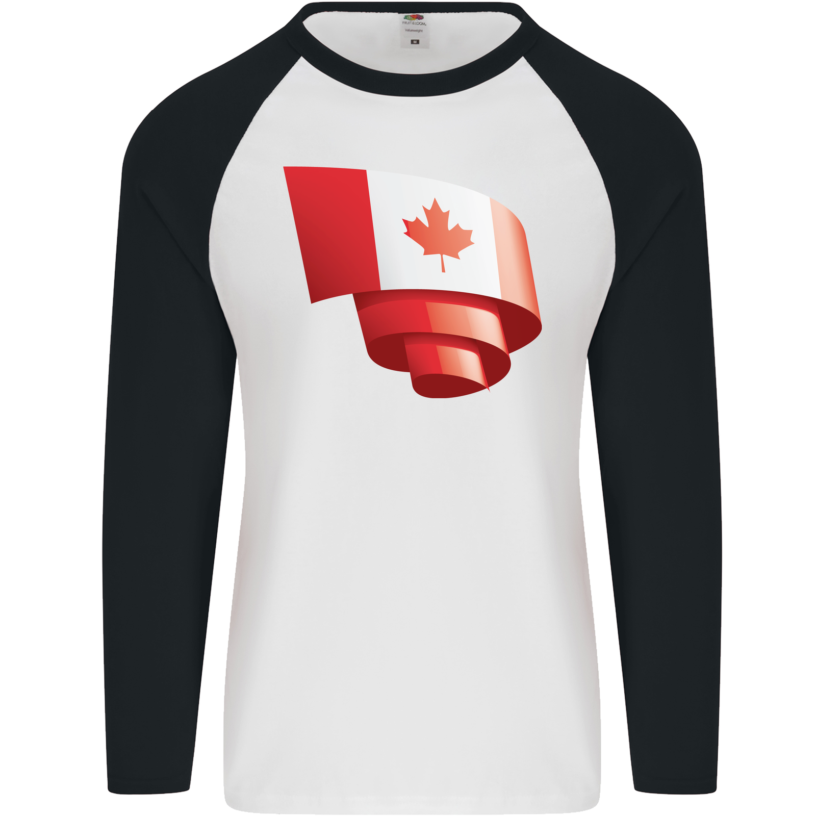 Canadian Flag Football Baseball Tee for Men Long Sleeve Patriotic