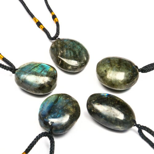 3~5cm Natural Labradorite Pendant Crystal Necklace Healing Stone Necklace Charm - Picture 2 of 9